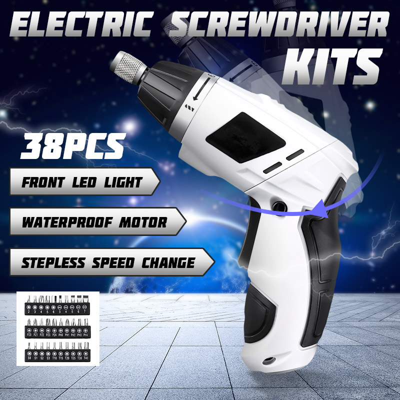 LIUMY 3.6 V 1300mAh USB Electric Screwdriver Cordless Power Screw Driver Tool With Screw Bits 12