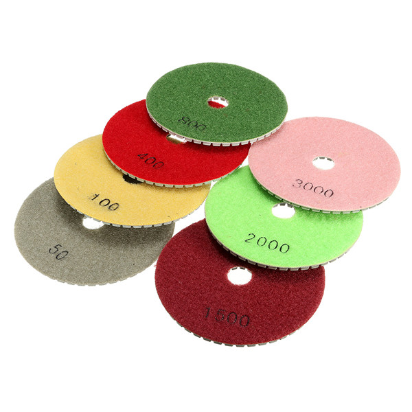 8pcs  4 Inch 50 to 3000 Grit Diamond Polishing Pads for Granite Stone Concrete Marble