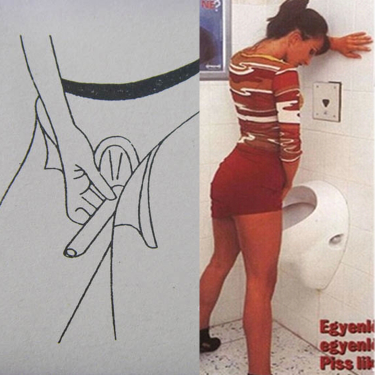 Дамочка с большой попой писает в туалете