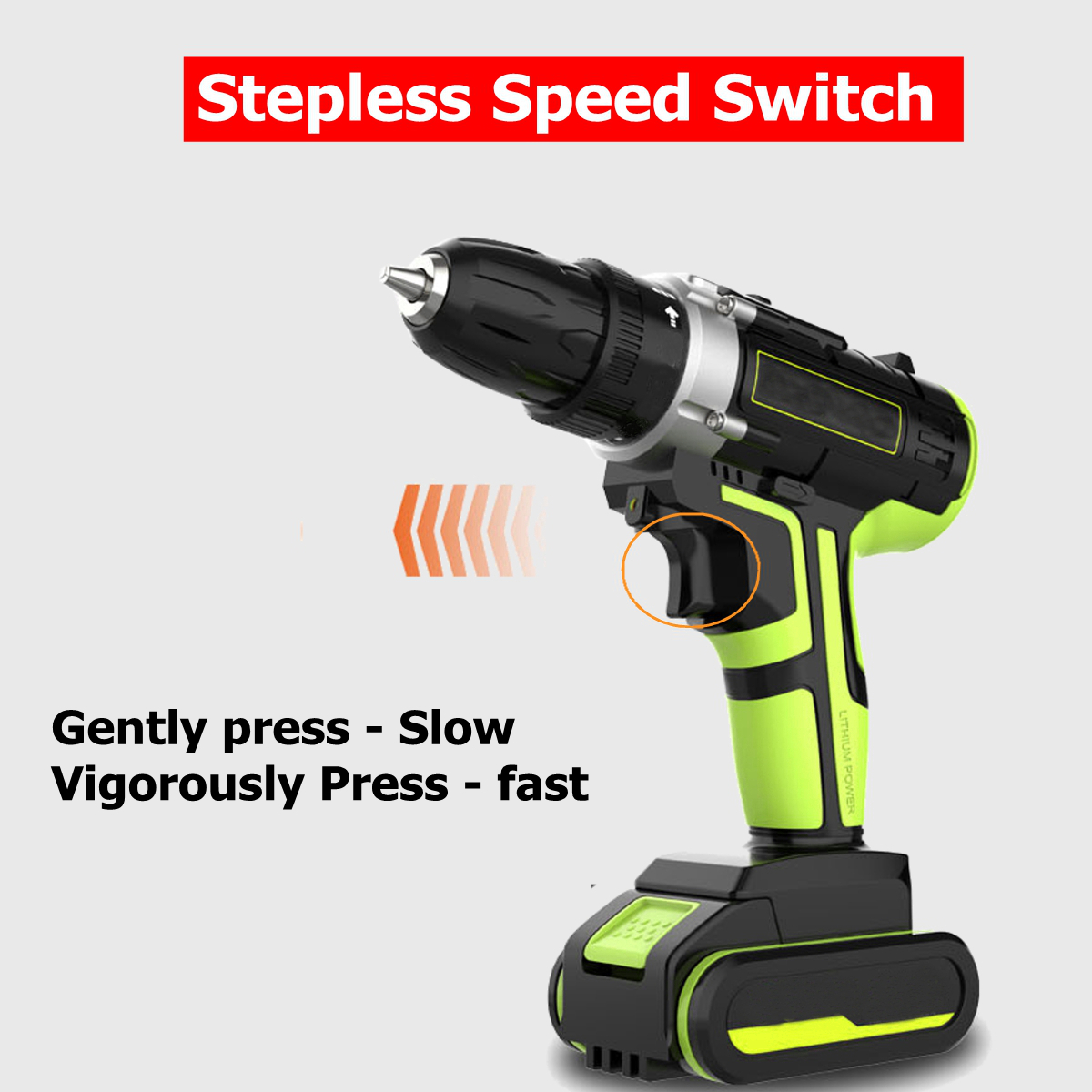 3 In 1 Hammer Drill 48V Cordless Drill Double Speed Power Drills LED lighting 1/2Pcs Large Capacity Battery 50Nm 25+1 Torque Electric Drill 18
