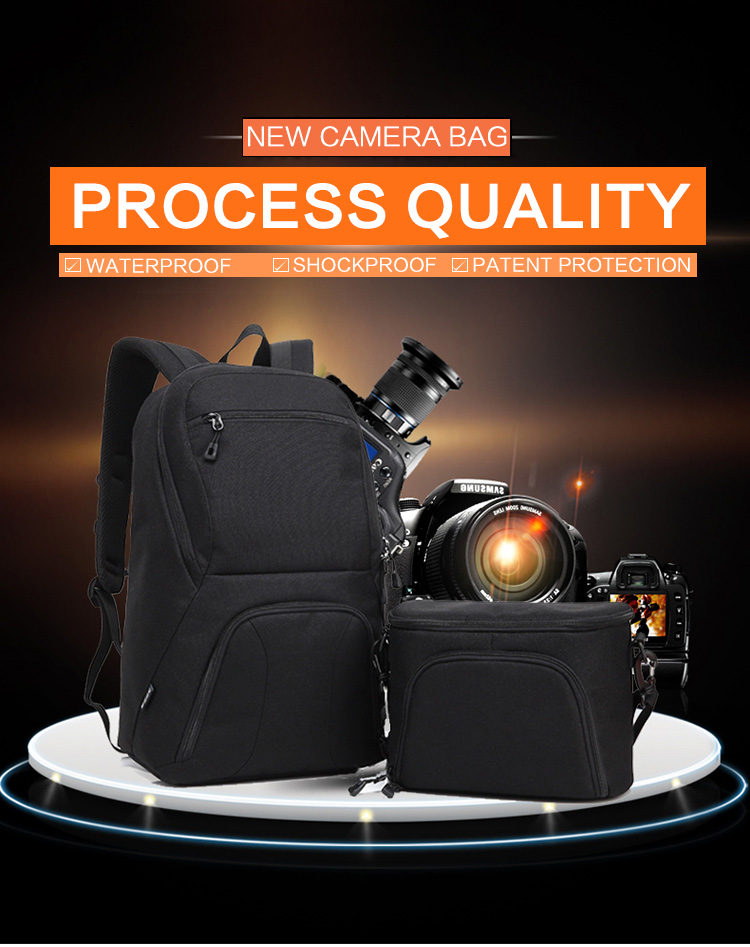 HUWANG 8017 Large Capacity 2 in 1 DSLR Camera Bag Shoulder Padded Waterproof Backpack 8
