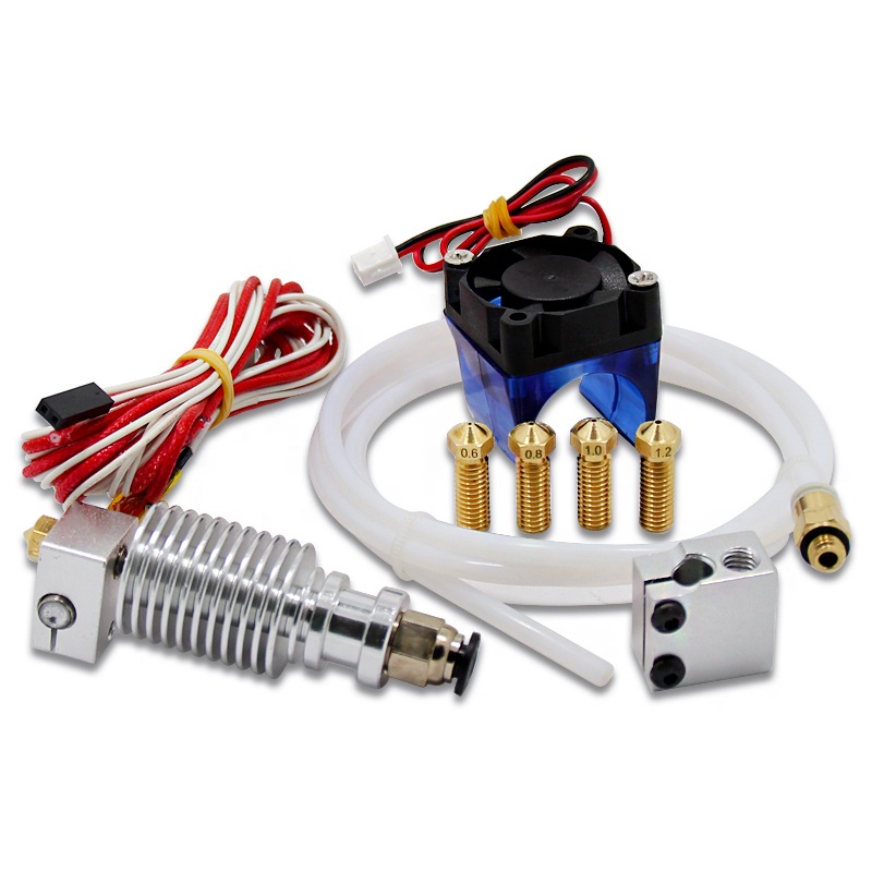 V6 J-head Extruder 1.75mm Volcano Block Long Distance Nozzle Kits With Cooling Fan For 3D Printer 6