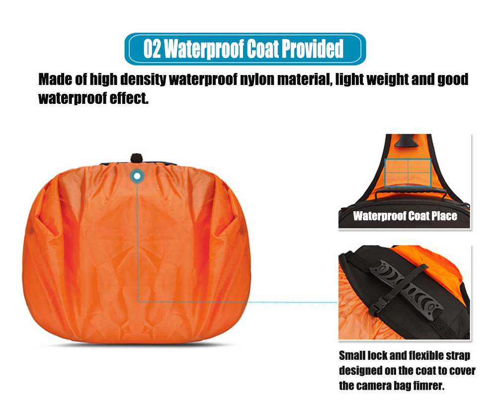 HUWANG 8019 Universal Waterproof Large Capacity Triangular Camera Bag DSLR Backpack 48