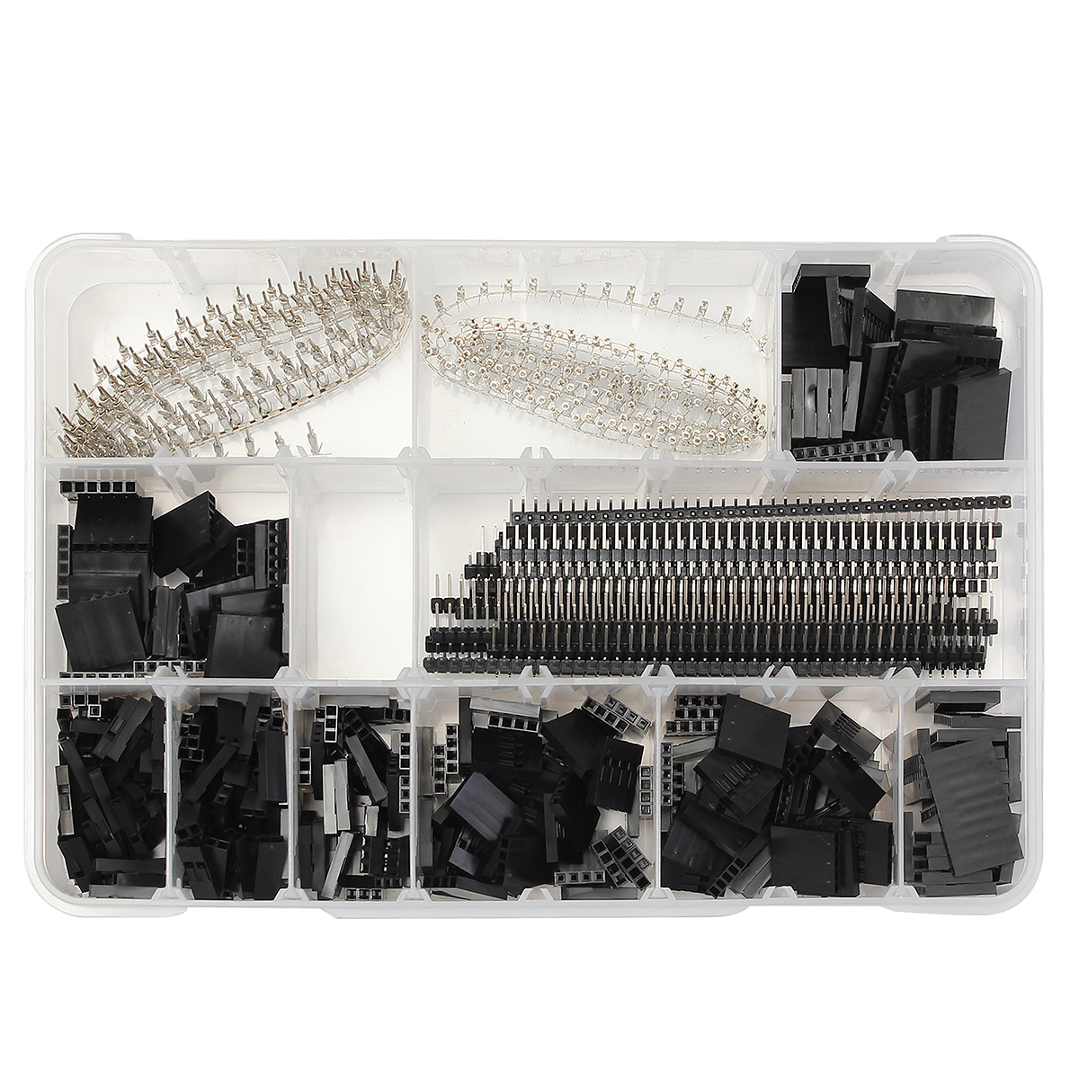 Geekcreit® 1450pcs 2.54mm Male Female Dupont Wire Jumper With Pin Header Connector Housing Kit 10