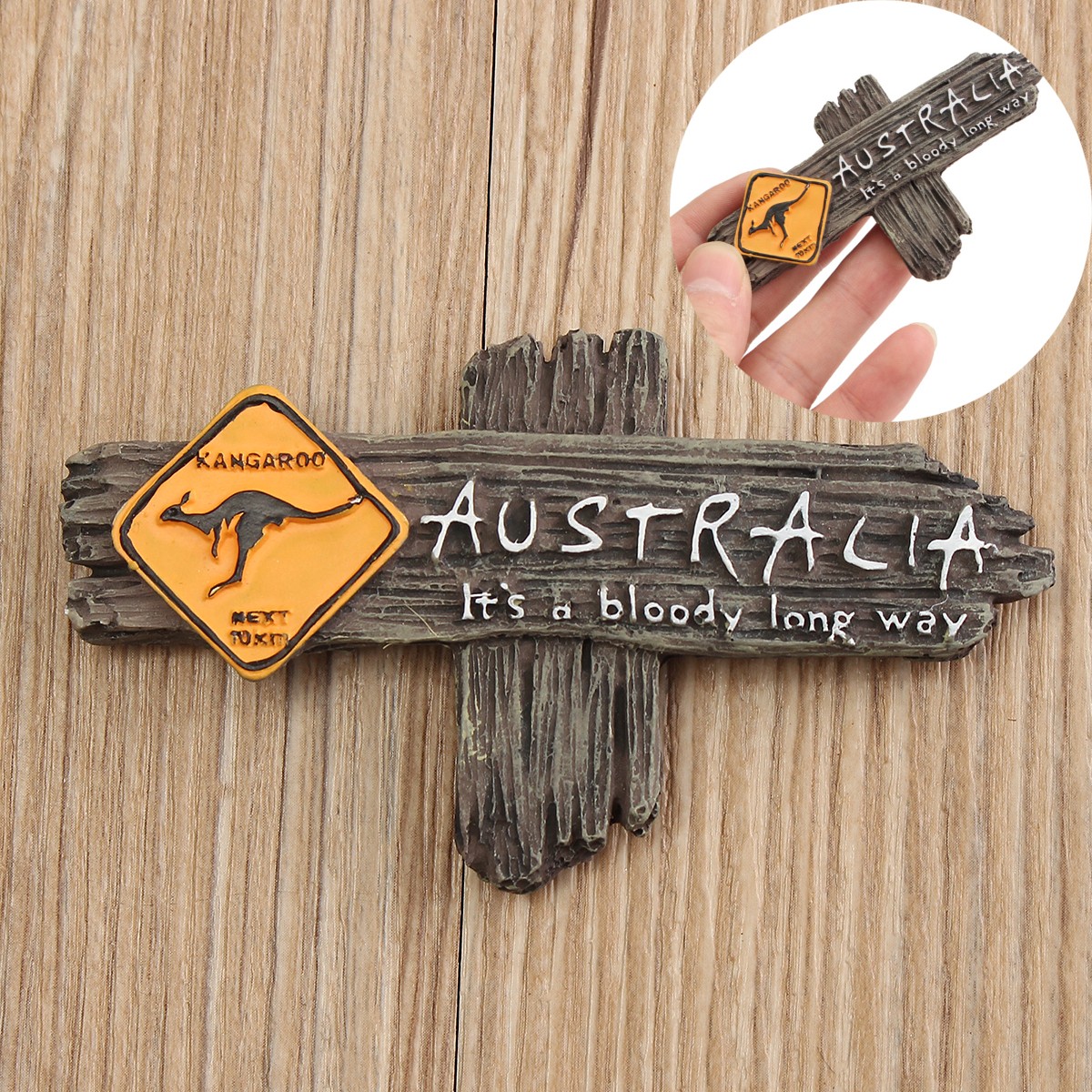 Bloody Long Way Australia Kangaroo Resin Souvenir 3D Fridge Magnet - Photo: 1