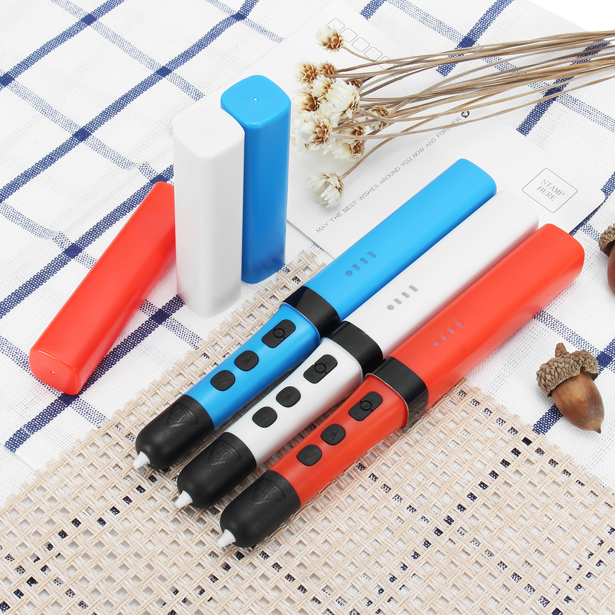 Red/White/Blue 5V/2A 1.75mm 0.7mm Nozzle Low Temperature 3D Printing Pen For Children 17
