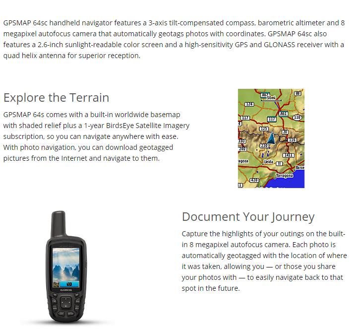 Garmin GPSMAP® 63sc Handheld with GPS/GLONASS Wireless Connectivity and Digital Camera 8