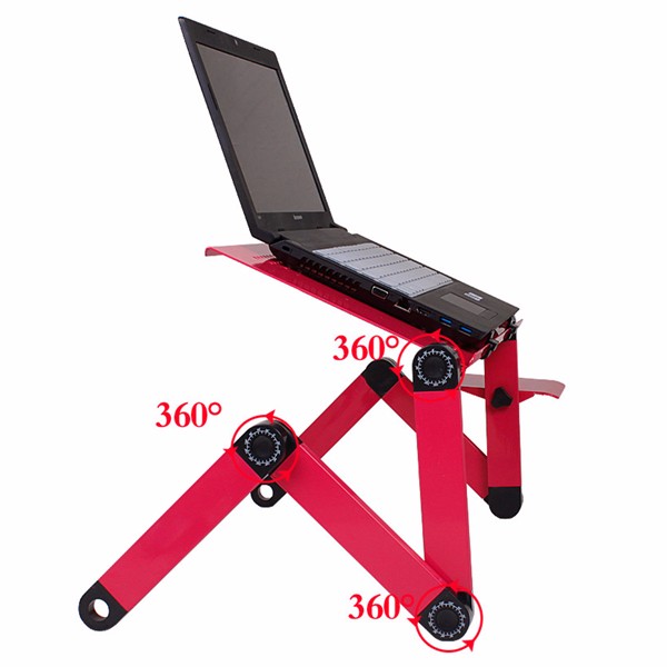 Portable Adjustable Foldable Laptop Notebook PC Desk Table Vented Stand Bed Tray 17