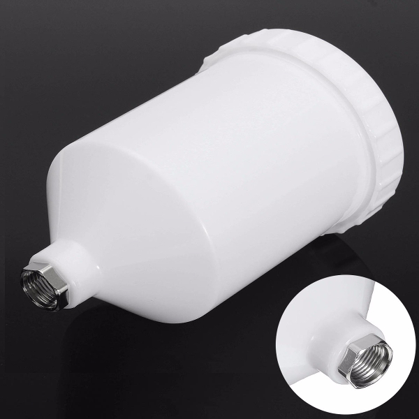 

Plastic Air Gravity Feed Spray Paint Gun Threaded Connector Pot Cup