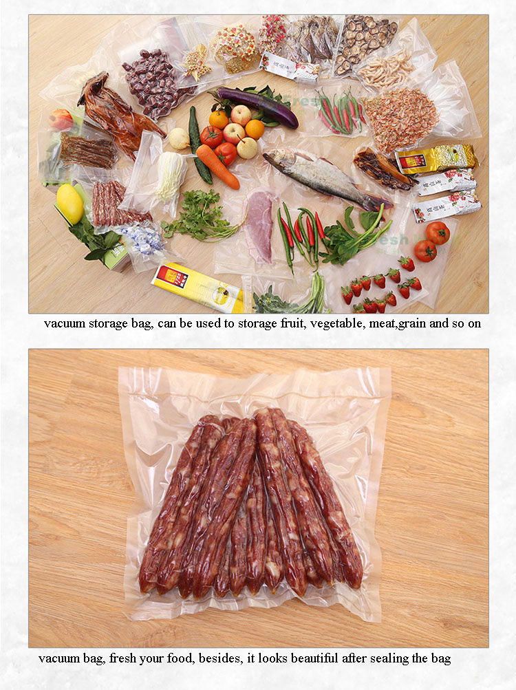 Thickened 20x500 Netted Food Vacuum Bag Food Vegetabel Fruit Meat Fresh Vacuum Sealing Bag