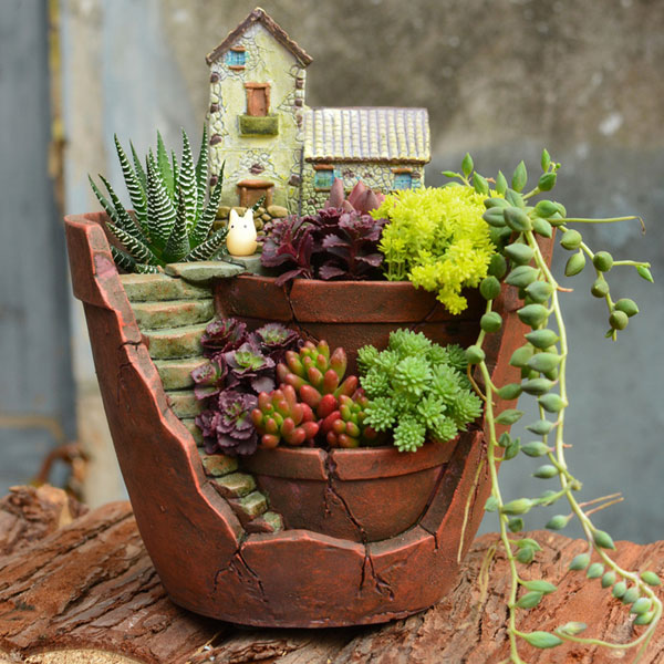 

Creative Succulent Plants Flowerpot Resin Green Plant Micro Landscape Decoration Planter