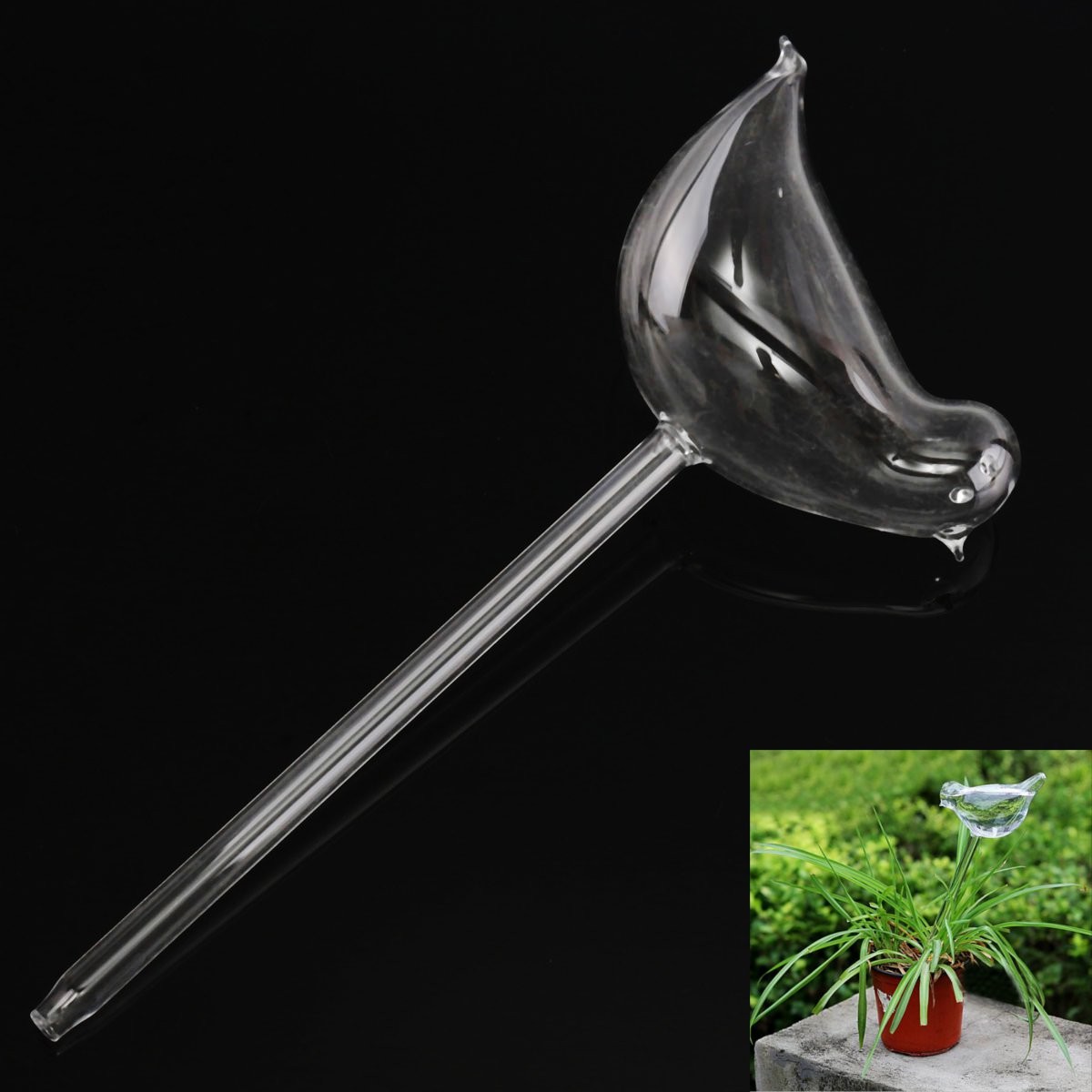 Bird Shaped Glass Plant Flower Holiday Watering Spike Stake Water Feeder - Photo: 4