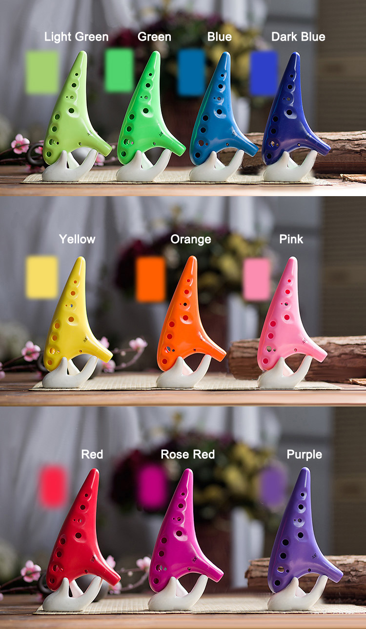 12 Hole Thicken ABS Plastic Alto C Ocarina For Beginner Gift - Photo: 2
