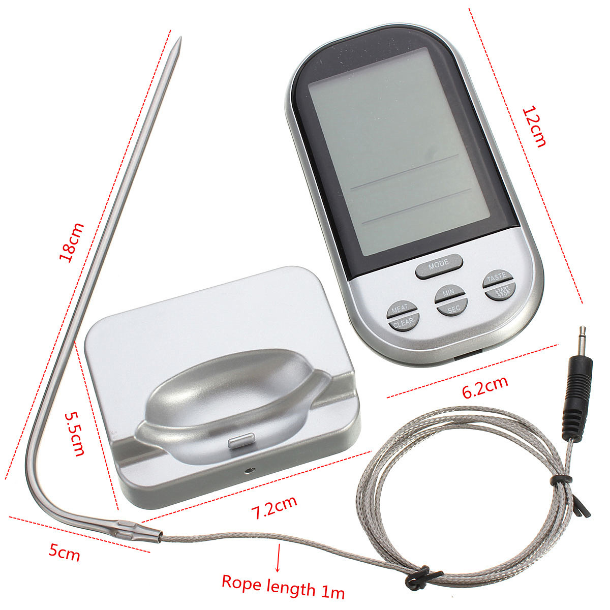 Wireless Remote Control Food Meat BBQ Thermometer Home Kitchen Cooking Oven Thermometer