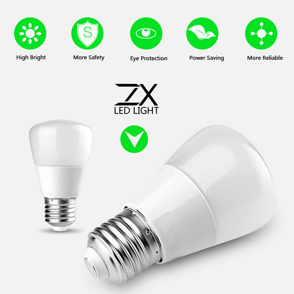 ZX Newest E27 Nano-Spray Lacque IP44 Smart IC Light Bulb AC85-265V