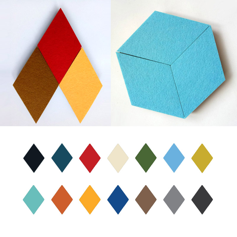 

Honana DX-175 9PCS Creative Colorful Rhombus Wool Felt Multifunctional Wall Sticker Smart Collect Board