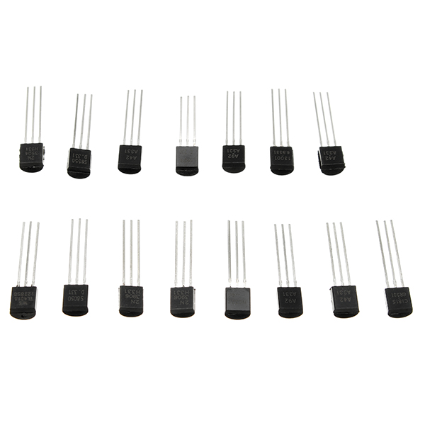 3 x 300pcs 15 Values Transistor Assorted Kit TO-92 S9012 S9013 S9014 S8050 S8550 2N3904 2N3906 BC327 BC337 TL431 MPSA42 MPSA92 A1015 C1815 13001 60pcs 40