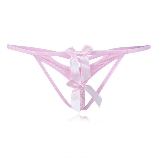 

Women Sexy Bowknot Lace V Strings Thongs T Back Underwear