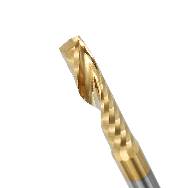 Drillpro 3.175mm Shank 12/15/17/22mm Single Flute End Mill Cutter Titanium Coated Spiral Drill Bit C