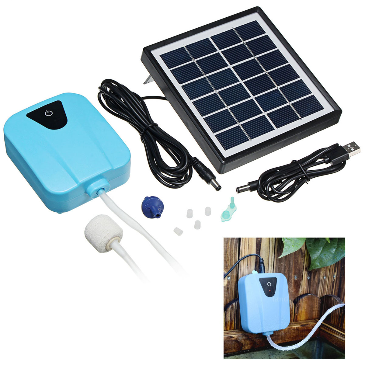 Mini Outdoor 3.7V Water Pump Solar Powered Panel For Fish Tank Air Oxygenator Pond 10