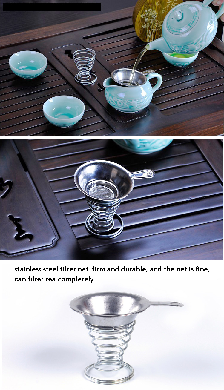 Stainless Steel Tea Filter Tea Strainer Spring Tea Stainer Holder Kungfun Tea Accessaries