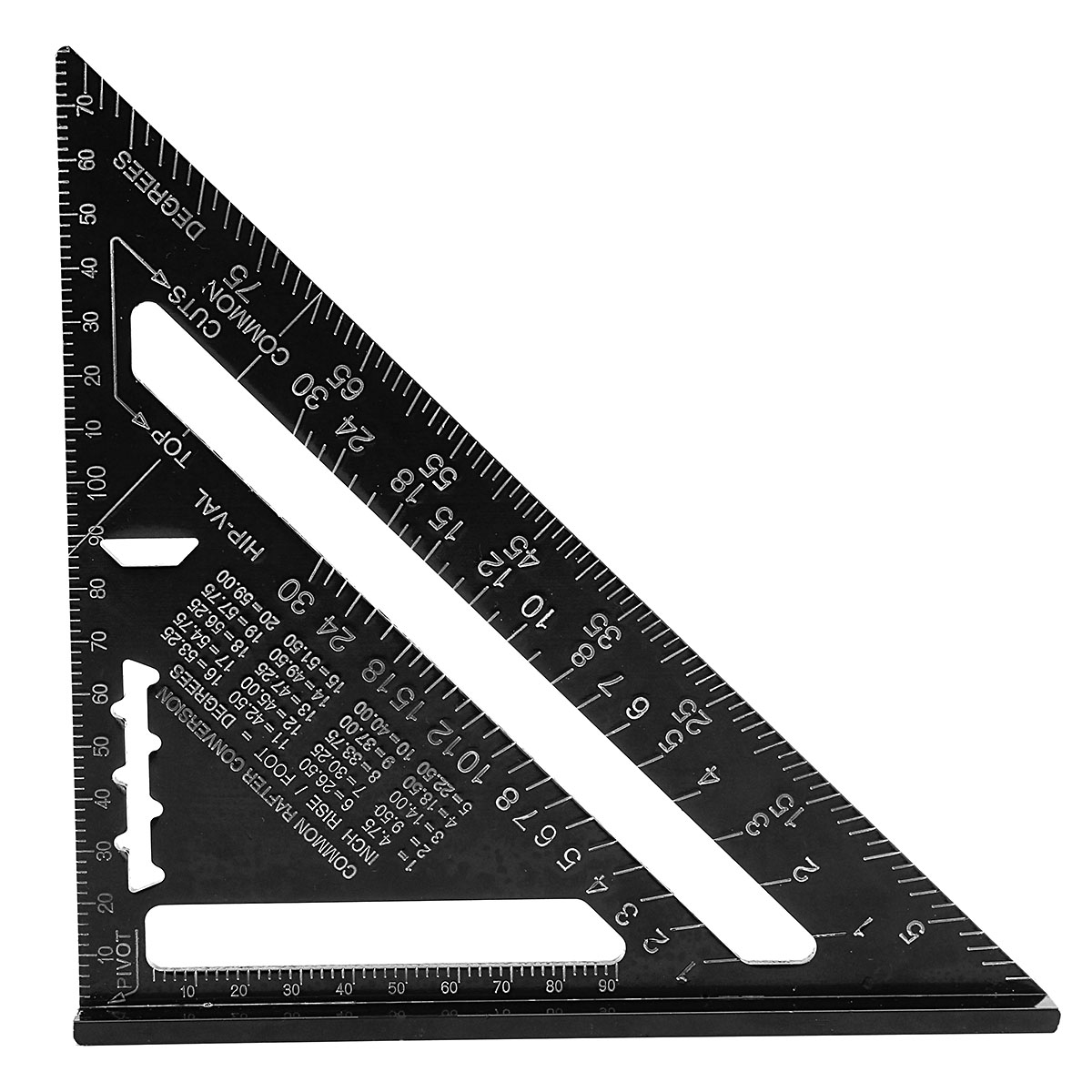 Raitool™ AR01 260x185x185mm Metric Aluminum Alloy Triangle Ruler Black Triangular Rule 9