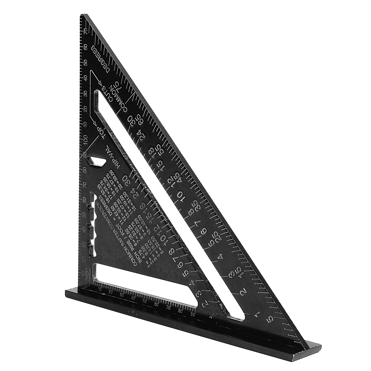 Raitool™ AR01 260x185x185mm Metric Aluminum Alloy Triangle Ruler Black Triangular Rule 11