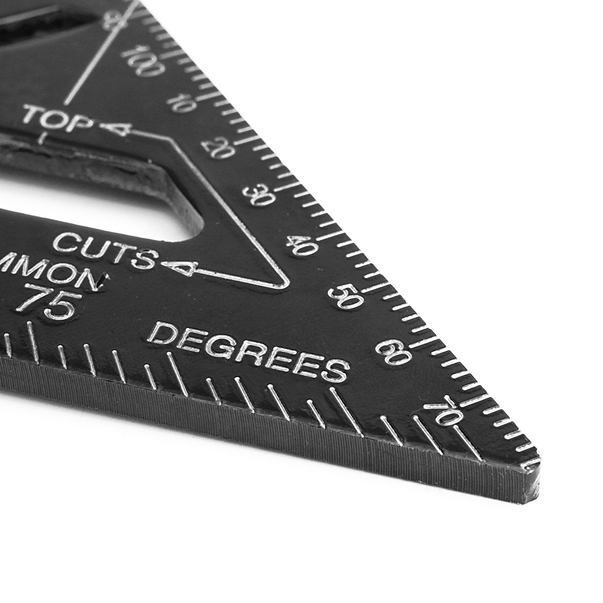 Raitool™ AR01 260x185x185mm Metric Aluminum Alloy Triangle Ruler Black Triangular Rule 13