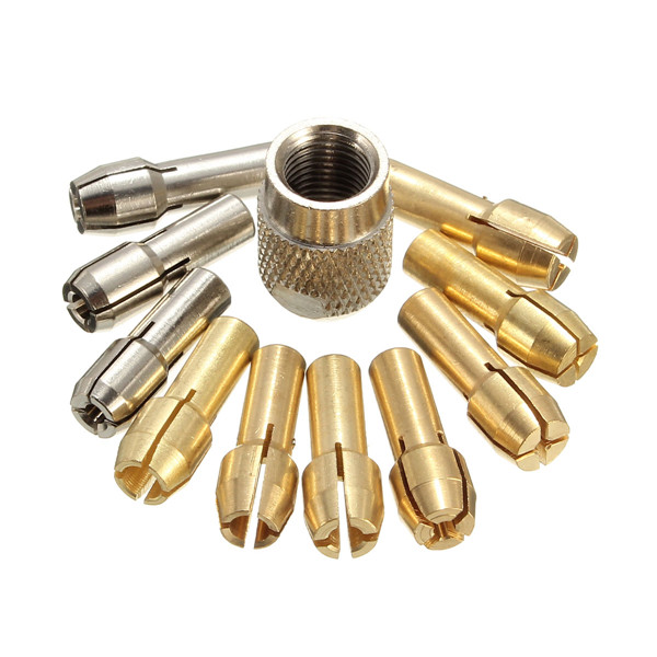 10pcs 0.5-3.2mm 4.3mm Shank Metal Drill Chuck Collet Bits Rotary Tool with Screw
