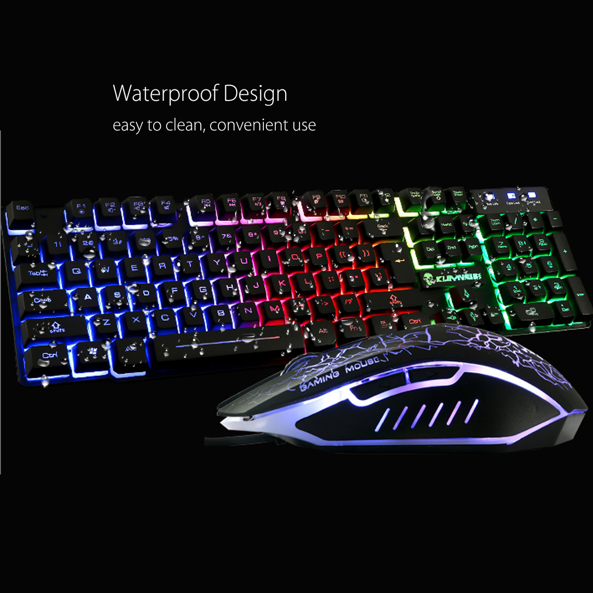 Colorful Backlight USB Wired Gaming Keyboard 2400DPI LED Gaming Mouse Combo with Mouse Pad 27
