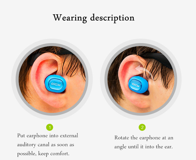 QCY Q26 Super Mini In-ear Universal Wireless Bluetooth 4.1 Headphone Earphone English Voice