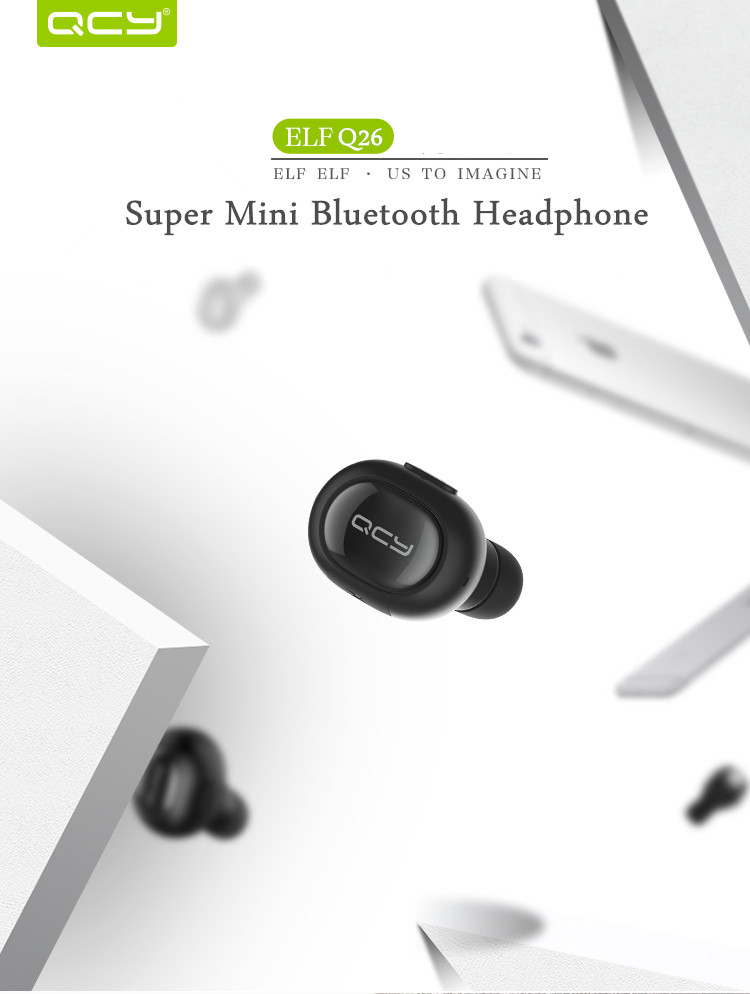 QCY Q26 Super Mini In-ear Universal Wireless Bluetooth 4.1 Headphone Earphone English Voice