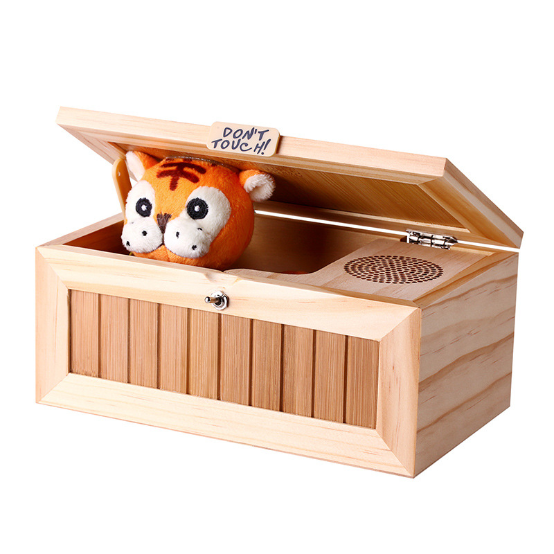 Upgrade Useless Box with Sound Cute Tiger 20 Modes Funny Toy Gift Stress-Reduction Desk Decoration - Photo: 2
