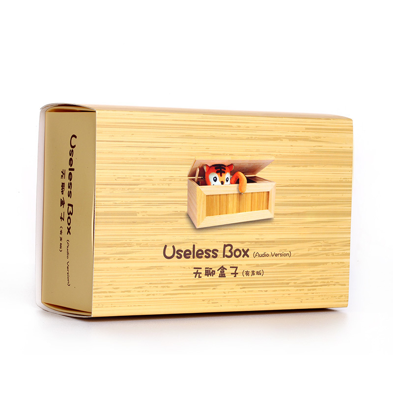Upgrade Useless Box with Sound Cute Tiger 20 Modes Funny Toy Gift Stress-Reduction Desk Decoration - Photo: 8