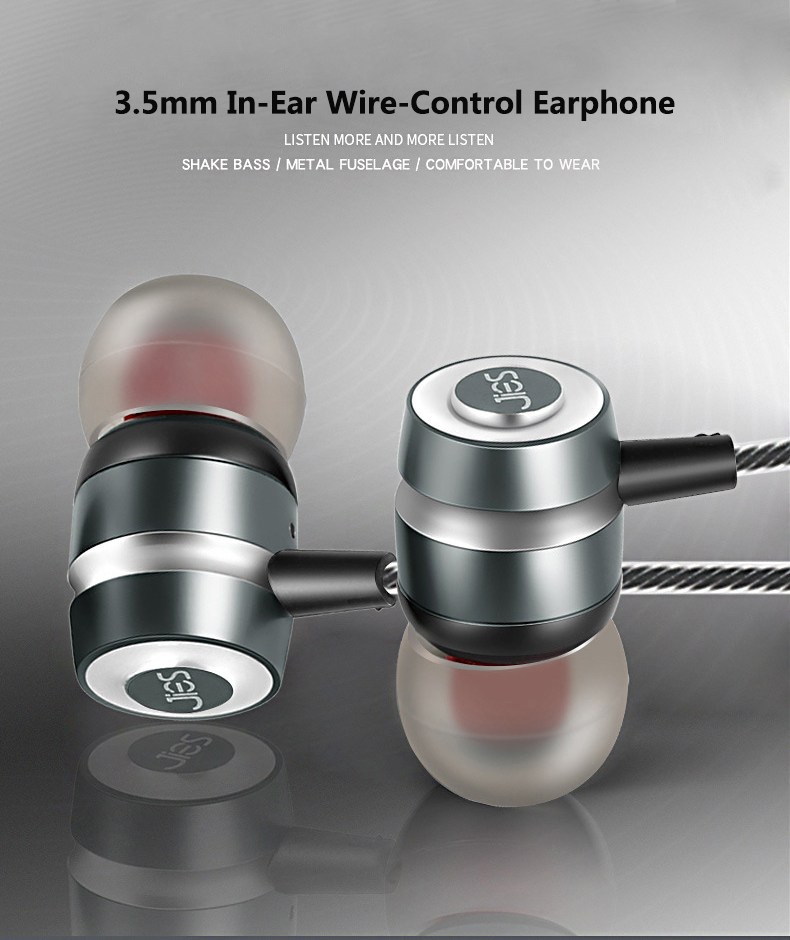 3.5mm Stereo Audio In-Ear Wire-Control Metal Earphone With Microphone Mic for Computer Game 5