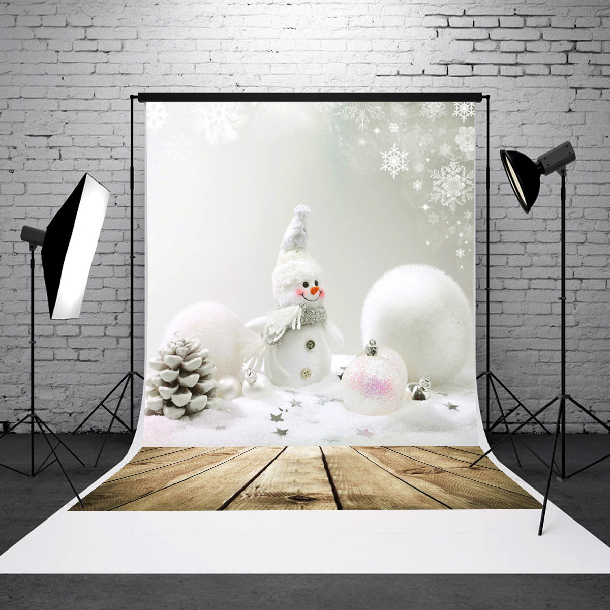 5x7ft Christmas Snowman Photography Backdrop