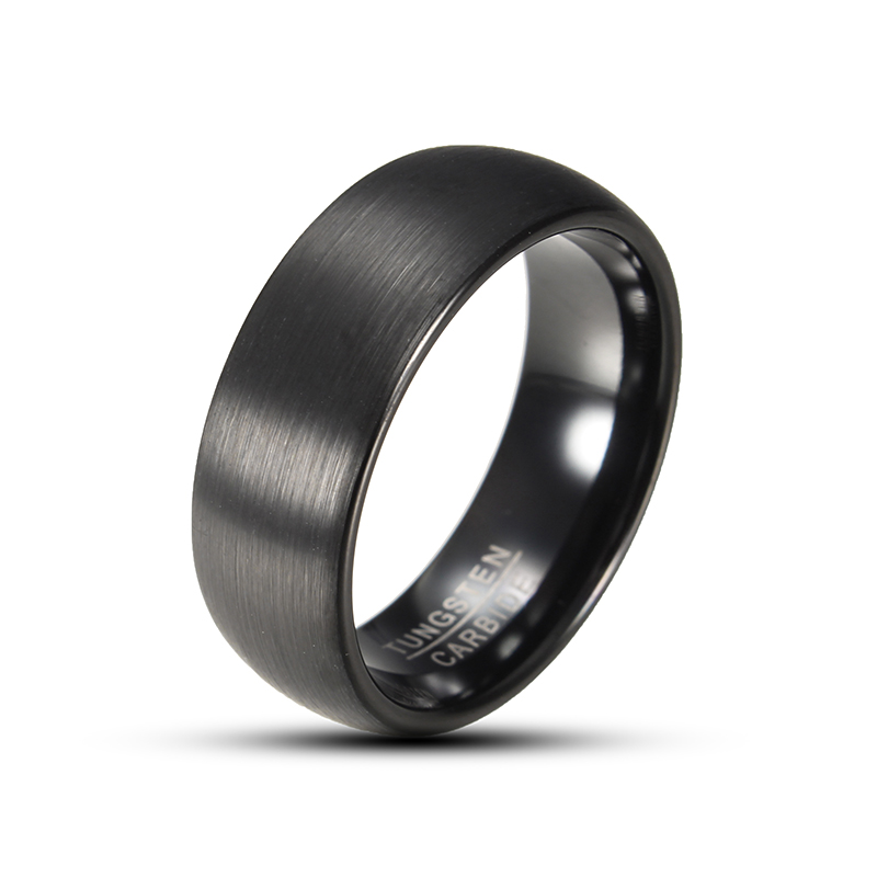 8mm Tungsten Black High Polished Men Ring Jewelry
