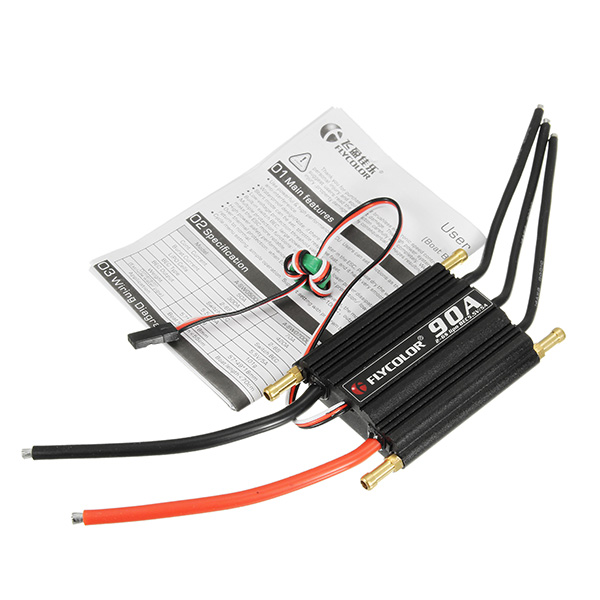 FlyColor Waterproof Brushless 90A ESC With 5.5V / 5A 2-6s BEC For RC Boat  - Photo: 2