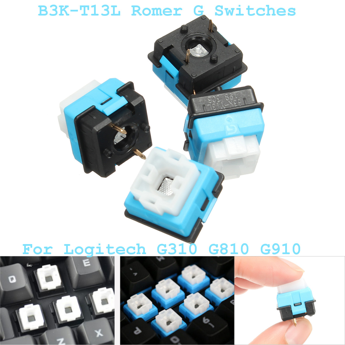 4pcs B3K-T13L Romer G Keyboard Switches for Logitech G310 G810 G910 RGB 7