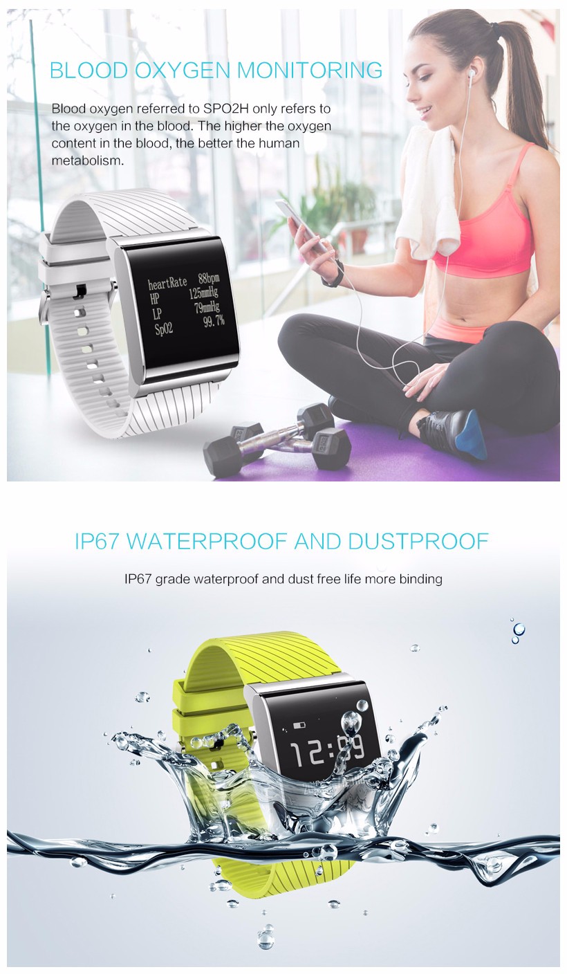 X9 PLUS Smart Bluetooth Watch Heart Rate Sensor Monitor Bracelet Wristband IP67 Waterproof Pedometer