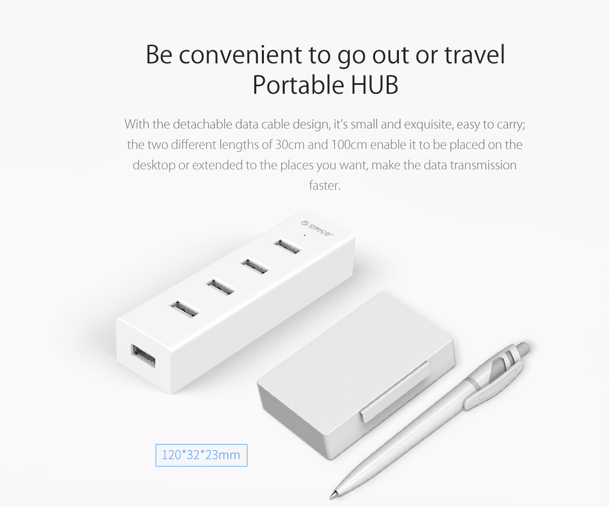 ORICO H4013-U2 4 Ports USB2.0 HUB for Macbook Laptop 14