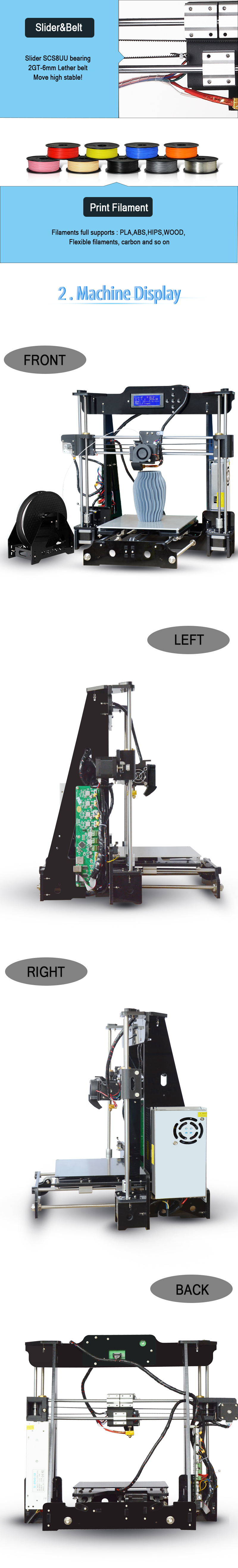 TRONXY® P802M DIY 3D Printer Kit 220*220*240mm Printing Size Support Off-line Print 1.75mm 0.4mm 2