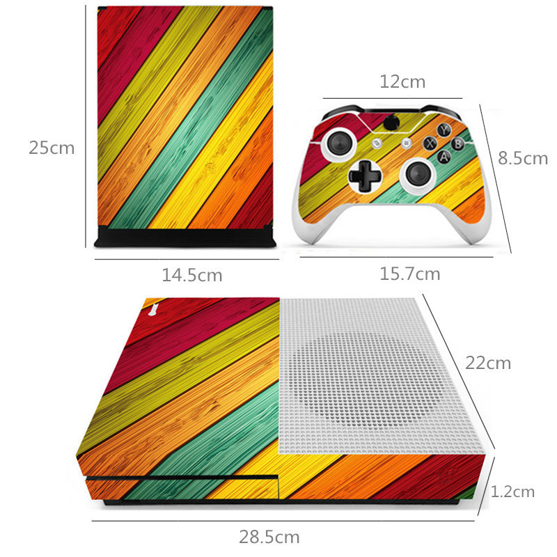 Designer Skin for XBOX ONE S Gaming Console + 2 Controller Sticker Decal 59