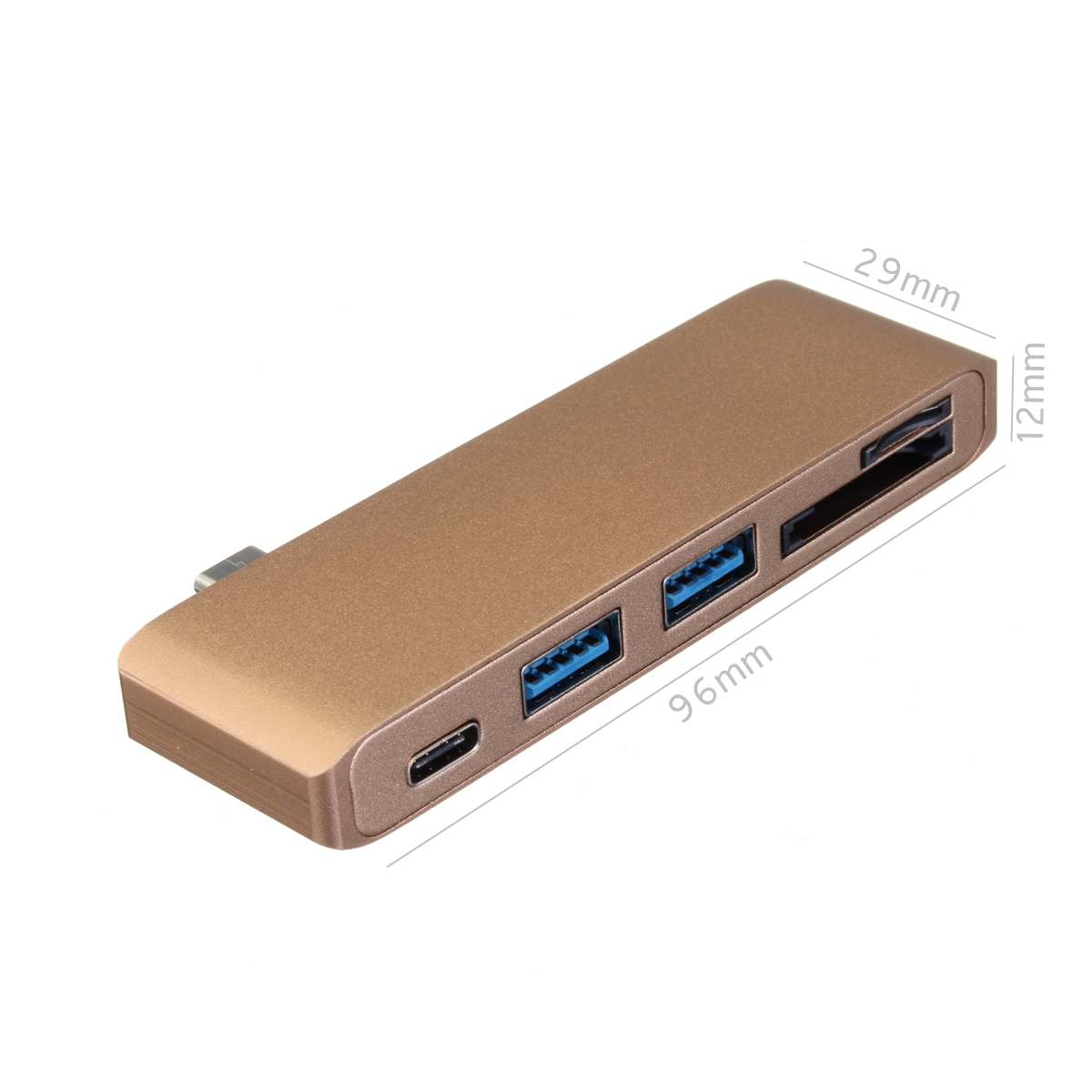 Multifunction USB Hub Type-C to Type-C USB 3.0 2Ports TF SD Card Reader for Laptop PC 67