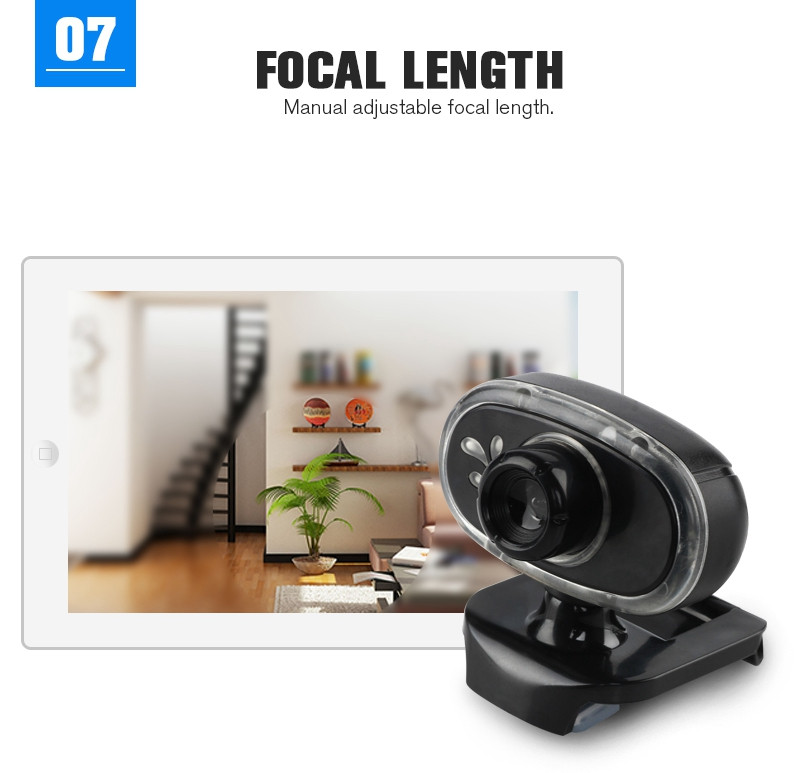 A881 USB 360º Rotation Blue Light 12 Million Pixels with Mic Webcam Camera for PC Laptop 14