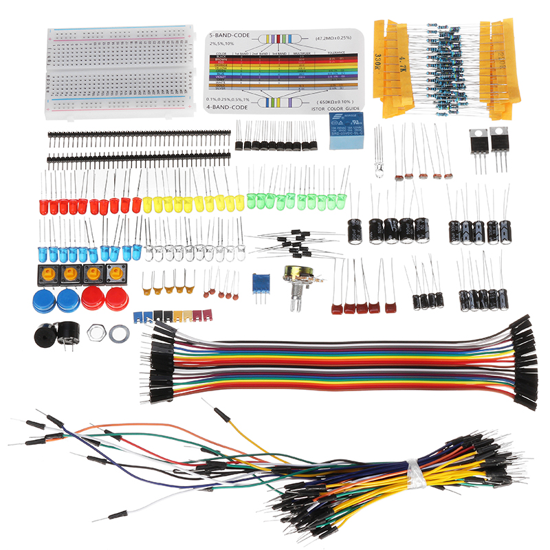 Electronic Components Base Starter Kits With Breadboard Resistor Capacitor LED Jumper Cable For Arduino With Plastic Box Package 13