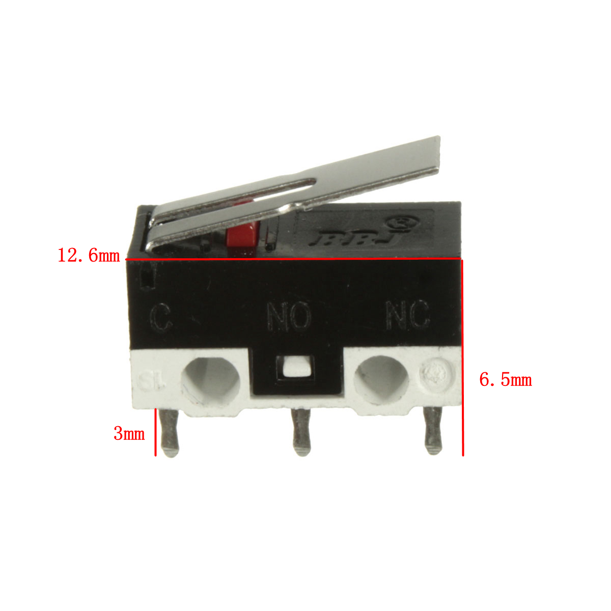 1A 250VAC 2A 30VDC SPDT 1NO 1NC Mini Micro Switch Short Straight Hinge Lever 9