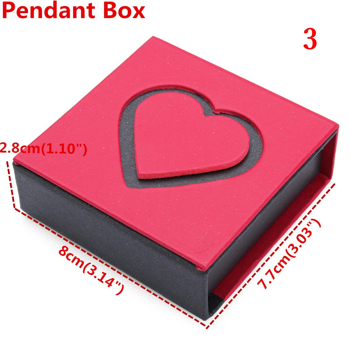 Red Cardboard Ring Bracelet Necklace Charm Gift Case Jewelry Box