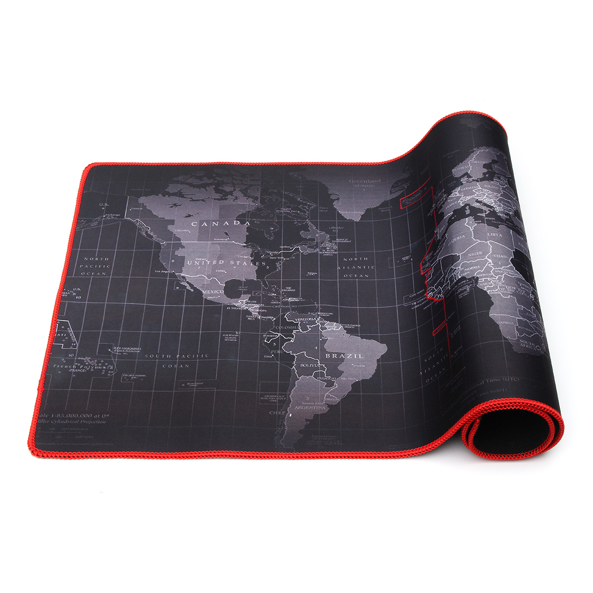2mm Large Non-Slip World Map Game Mouse Pad Mat with Red Hem For PC Laptop Computer Keyboard 10