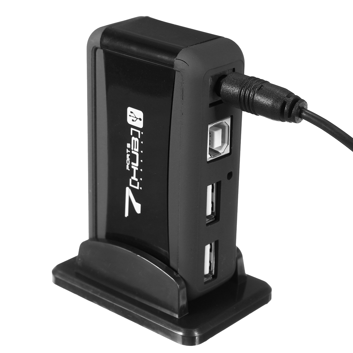 EU/US Vertical 7 Port USB 2.0 High Speed Hub+AC Power Supply Adapter For Raspberry Pi PC 14